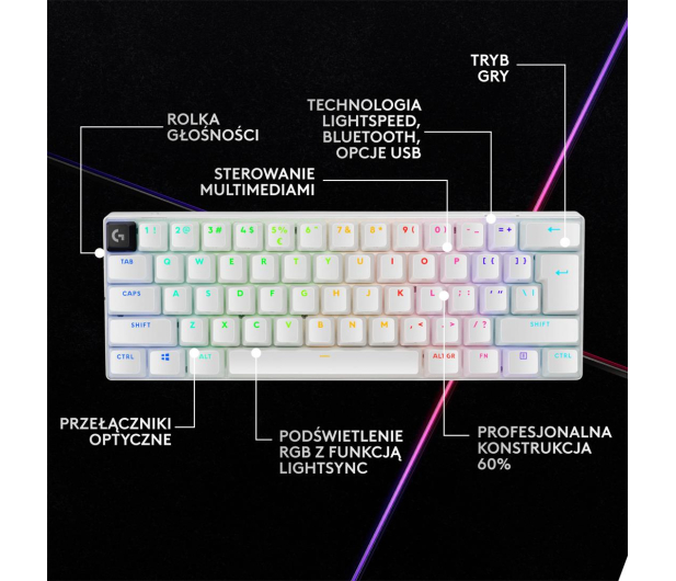 LOGITECH G PRO 60 Lightspeed Tactile biały - 1238402 - zdjęcie 10